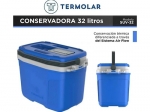 CONSERVADORA TERMOLAR 32 LTS. COLOR AZUL, GRIS, ROJA COD. R191-192-193