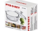 OLLA PYROREY DE VIDRIO CON TAPA 1 LT. , 16,6 CM. DIAMETRO COD. 0424