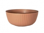 BOLS CERAMICA SELECTA 15 CMS. LINEAS CAMEL BORDE MARRON COD. 256057