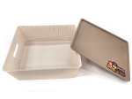 CAJA ORGANIZADORA PLASTICA CALADA CON TAPA APILABLE MEDIDAS; 34 X 16 X 40 COD. G1984