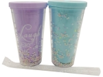 VASO ACRILICO CON SORBITO 550 ML. DISEÑO CON BOLITAS VARIEDAD DE COLORES COD. HA3799