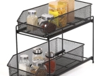 ORGANIZADOR MESA ACERO NEGRO 2 BANDEJAS CORREDIZAS COD. 21SW171