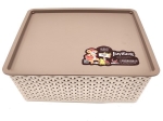 CAJA ORGANIZADORA PLASTICA CALADA CON TAPA APILABLE MEDIDAS: 29 X 13 X 35 COD. G1983