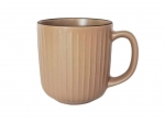 TAZA MUG CERAMICA SELECTA 385 ML. LINEAS CAMEL BORDE MARRON COD. 256058