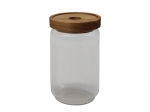 FRASCO VIDRIO SELECTA TAPA MADERA ACACIA 600 ML. 14 CMS. DE ALTO X 9 CMS. DE DIAMETRO COD. 569002S