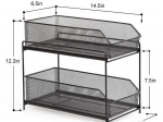 ORGANIZADOR MESA ACERO NEGRO 2 BANDEJAS CORREDIZAS COD. 21SW171