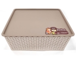 CAJA ORGANIZADORA PLASTICA CALADA CON TAPA APILABLE MEDIDAS; 34 X 16 X 40 COD. G1984