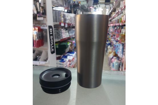 VASO TERMICO COMET 480 ML. ACERO INOXIDABLE 6 HRS. FRIO/12 HORAS CALOR  COD. C027 PLATEADO