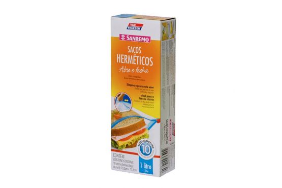 BOLSA SAN REMO HERMETICA CON CIERRE 1 LT. X 10 UNIDADES COD. SR375