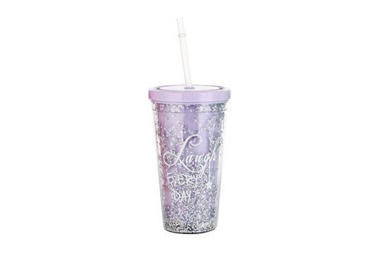 VASO ACRILICO CON SORBITO 550 ML. DISEÑO CON BOLITAS VARIEDAD DE COLORES COD. HA3799