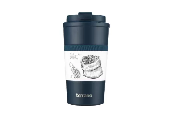 VASO TERMICO ACERO INOXIDABLE TERRANO 510 ML. CON SILICONA VARIEDAD DE COLORES COD. VT401006