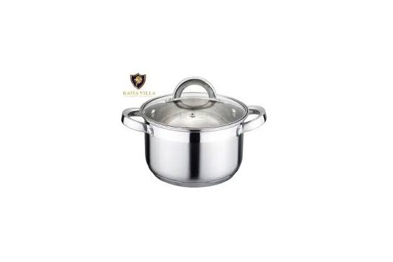 CACEROLA KAISA VILLA ACERO INOX TAPA VIDRIO 24 CM 7 LITROS EG1580