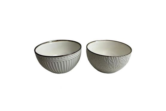 BOLS CERAMICA SELECTA 15 CMS, X 8 CMS, TEXTURADO BLANCO COD. 2871106