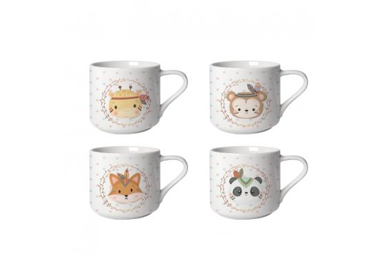 TAZA MUG BAJO CERAMICA SELECTA 350 ML. ANIMALES COD. 386081