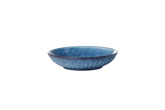 Plato Ceramica Marca SELECTA Hondo Pintado  Azul Medidas; 22 cms. diametro x 5.5 cms. de alto  Cod. 2871087