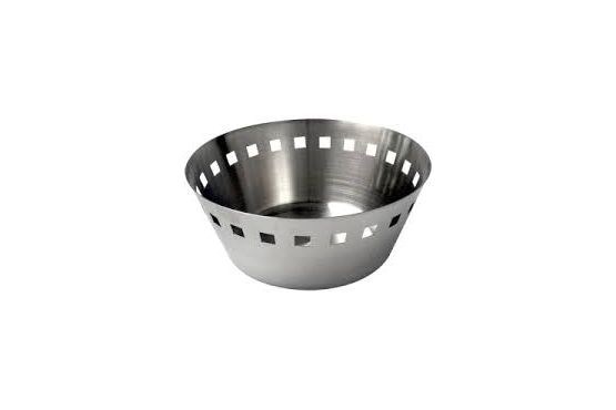 PANERA ACERO INOX REDONDA 18 X 7.5 CM