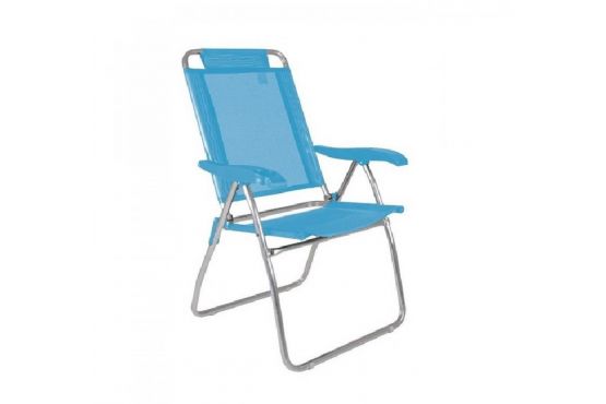 SILLA MOR BOREAL ALUMINIO 4 POSICIONES COLOR CELESTE COD. 2168