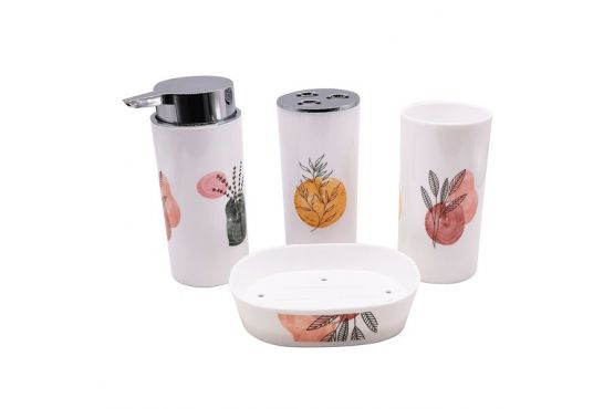 SET X 4 ACCESORIOS BAÑO CON DISEÑO COD. HC1455B