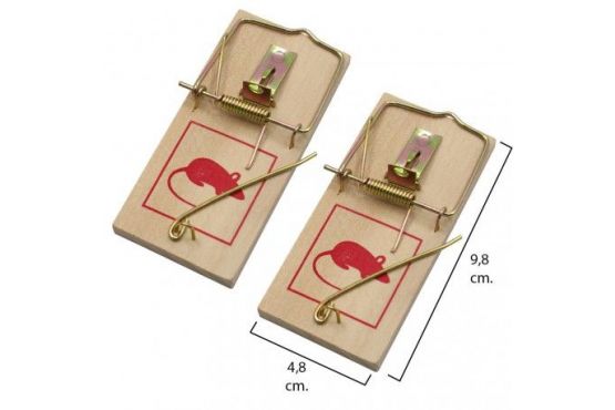 Trampa de madera para raton paquete x 2 unidades. Cod. 1145