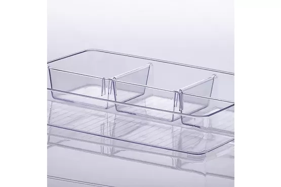 CANASTO ORGANIZADOR DIAMOND CON DIVISIONES CRISTAL 34 X 24 X 6 CM 1905