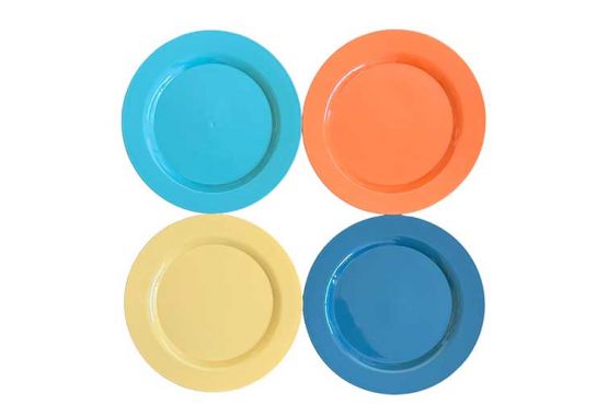 Set/Conjunto Plato Plastico Pack x 4. Medida; 25 cms. diametro. Variedad de Colores Cod. 4046