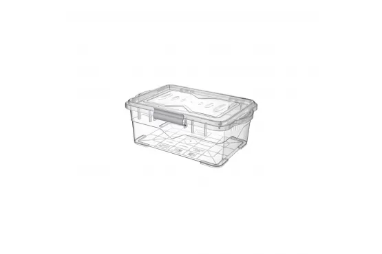 RECIPIENTE MULTIUSO PLASTICO CON TAPA HERMETICA CON BISAGRA 20,8 X 14,2 X 7,2 COD. TA0406