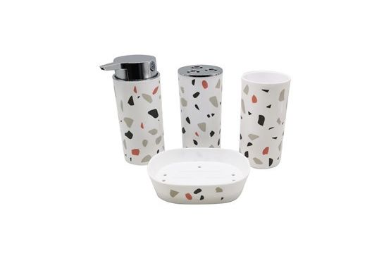 SET X 4 ACCESORIOS BAÑO CON DISEÑO COD. HC1455C