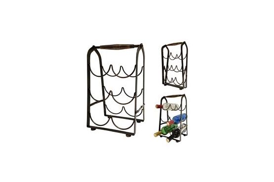 RACK PORTA VINO HIERRO NEGRO 23 X 39 X 17 CM 259219