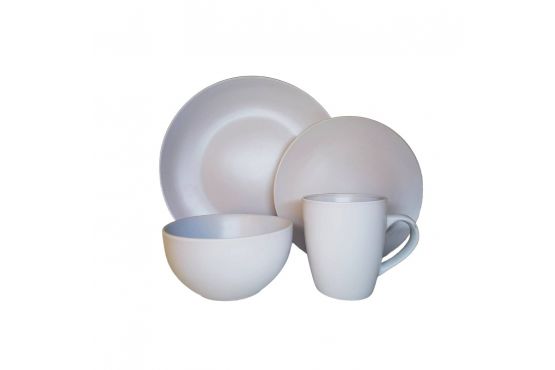 JUEGO VAJILLA STONEWARE 16 PIEZAS COLOR BLANCO COD. 256034