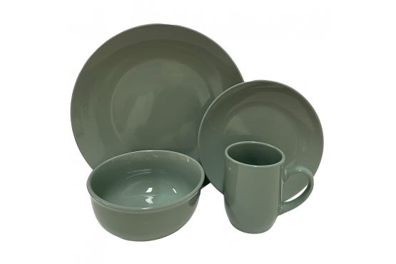 JUEGO VAJILLA STONEWARE 16 PIEZAS COLOR VERDE AGUA COD. 256041