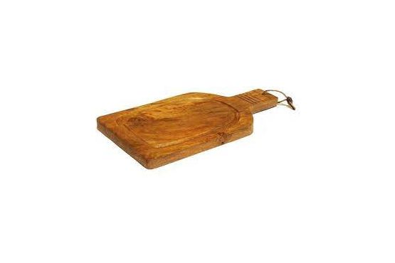 Tabla de madera de acacia rectangular con asa