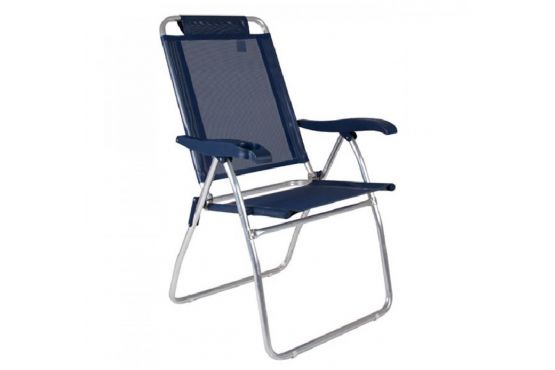 SILLA MOR BOREAL ALUMINIO 4 POSICIONES AZUL  COD. 2165