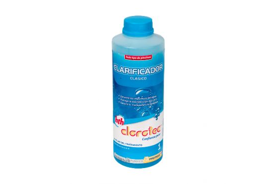 Clarificador Marca CLOROTEC para piscinas, botella 1 lt. Decanta las impurezas del agua, genera la transparencia deseada. Cod. 7013