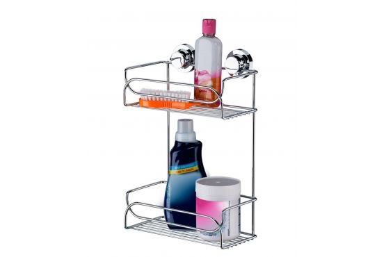 Organizador Acero Inoxidable Marca FUTURE con Ventosas, Medidas; 14 x 25 x 38 de alto Cod. FU4051