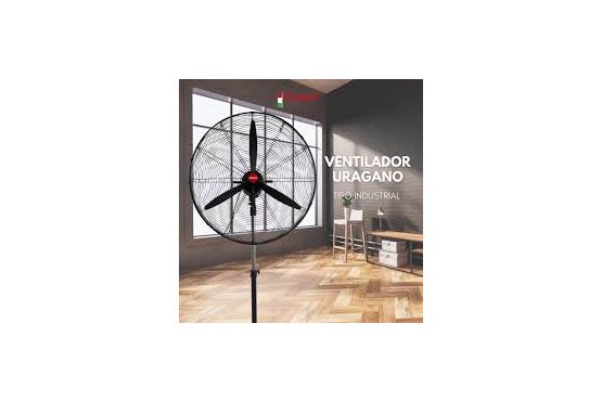 VENTILADOR DE PIE CUORI MODELO URAGANO TIPO INDUSTRIAL HELICE DE 3 ASPAS EN ALUMINIO REFORZADO, 66 CMS. DE DIAMETRO DE REJILLA, 3 VELOCIDADES   POTENCIA 170 WATTS COD. CUO6098