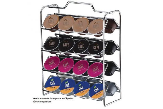 SOPORTE ORGANIZADOR FUTURE PARA 32 CAPSULAS CAFE CAPUCCINO DOLCE GUSTO COLOR ACERO COD. FU1145