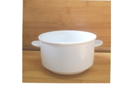 CAZUELA CERAMICA BLANCA CON 2 ASAS CAP. 300 ML. MEDIDAS 12 X 7 CMS. COD. HB012 HR9003