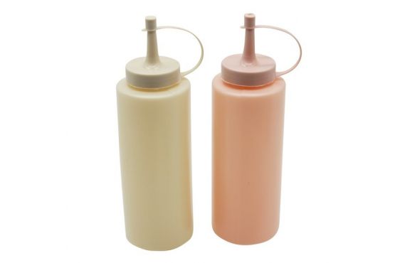 BOTELLA DISPENSADOR PLASTICA PARA SALSAS X 2 300 ML. 24 X 17 COD. HA2467