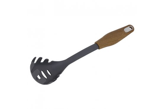 Cuchara de Plastico para Pasta Marca FREECOOK Mango Simil Madera Medidas: 32 cms. de largo x 7 cms. de ancho Cod. FC7710/OKR-006