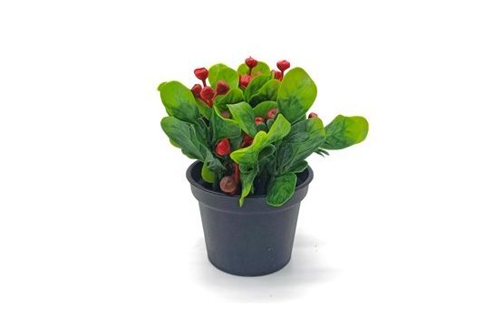 PLANTA  ARTIFICIAL CON BAYAS ROJAS COD. HF0313