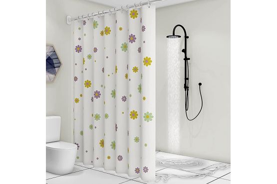 CORTINA BAÑO MICROFIBRA  180 X 180 CON GANCHOS COD. CR10952 ( varios colores )