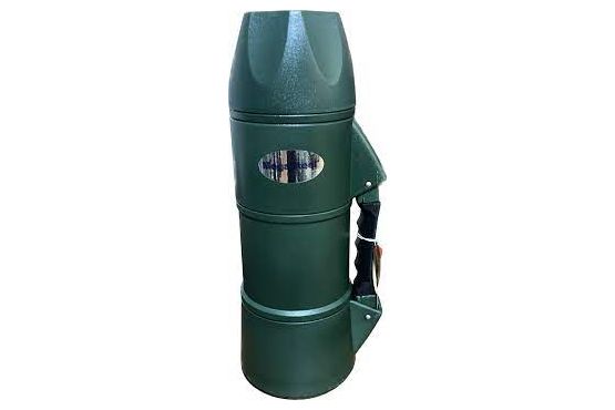 TERMO MEGA STEEL 1 LITRO ACERO INOX CON PROTECTOR PLASTICO VERDE OSCURO