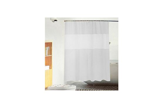 CORTINA BAÑO NYLON 180 X 200 CM SIN AROS CON VISOR COD.  465315