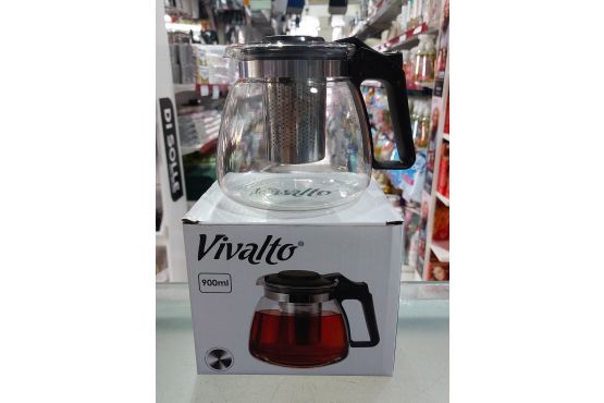 TETERA CRISTAL 900 ML CON INFUSOR Y TAPA 68836