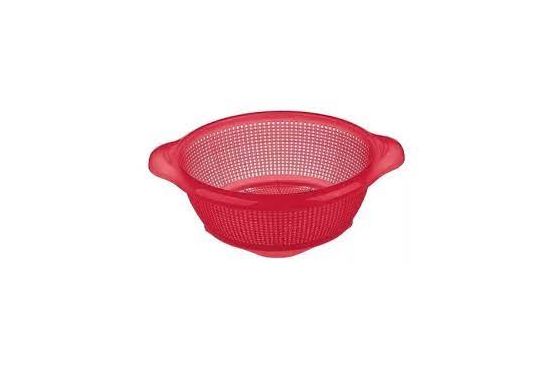 COLADOR PASTAS PLASTICO SAN REMO 25 CM COD. 350  COLOR ROJO O TRANSPARENTE