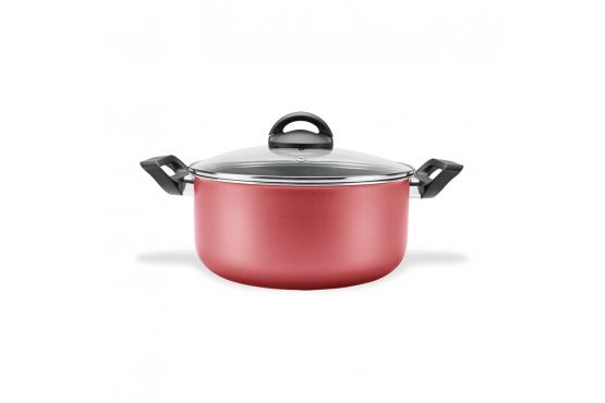 CACEROLA BRINOX CHILLI TEFLON 24 CMS. 4,5 LTS. CON TAPA VIDRIO COD. 7015/465