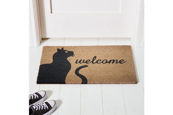 ALFOMBRA ENTRADA FELPUDO COCO SELECTA DISEÑO WELCOME GATO 40 X 60 COD. 185177