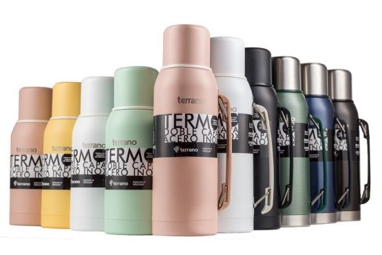 TERMO TERRANO 750 ML + TAPON DE REGALO(todos los  colores)