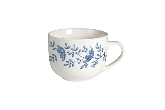 TAZA MUG CERAMICA SELECTA 390 ML. FLORES AZUL COD. 386073