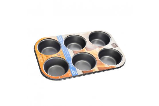 MOLDE MUFFINS BAKER SECRET X 6 ANTIADHERENTE 22 X 32 X 4 CMS. ALTO COD. BS10212